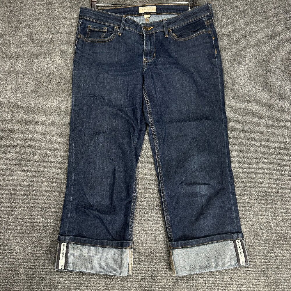 Banana Republic Jeans Womens 30  Skinny Fit Crop Cotton Stretch Cuffed Selvedge